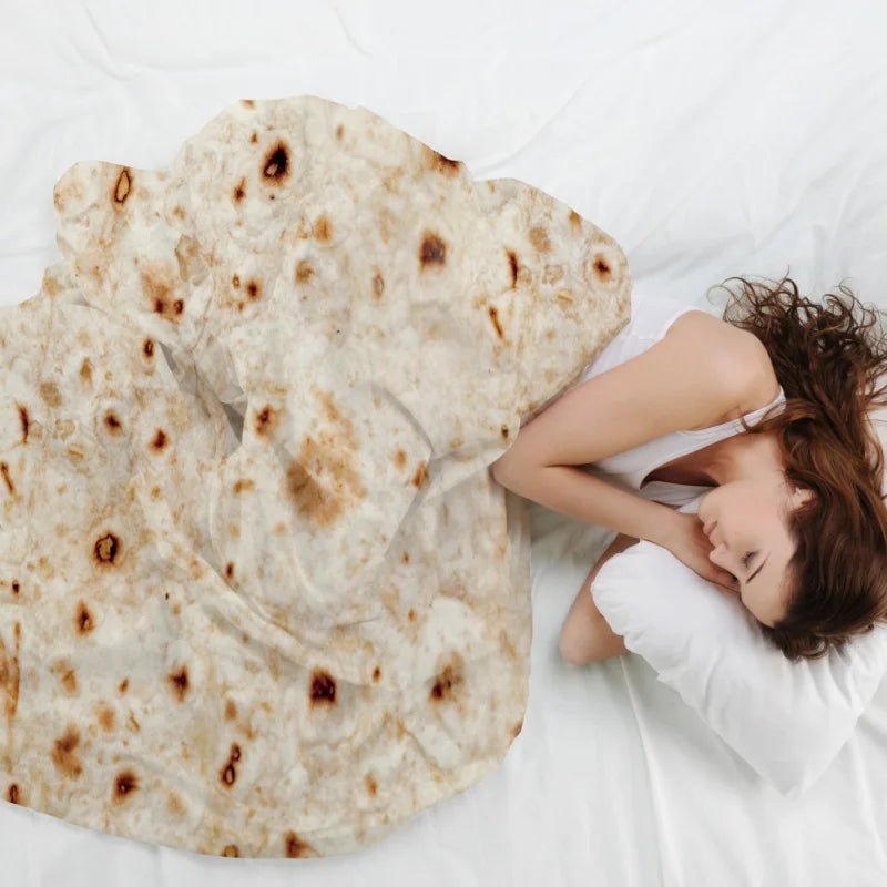TACOZY flanellihuopa tortillakuvioinnilla pehmeään ja mukavaan lämpöön
