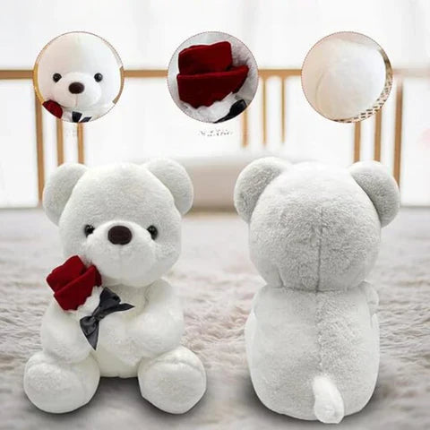 Teddy Rose Plush Bear With Rose Romantic Valentine's Day Gift