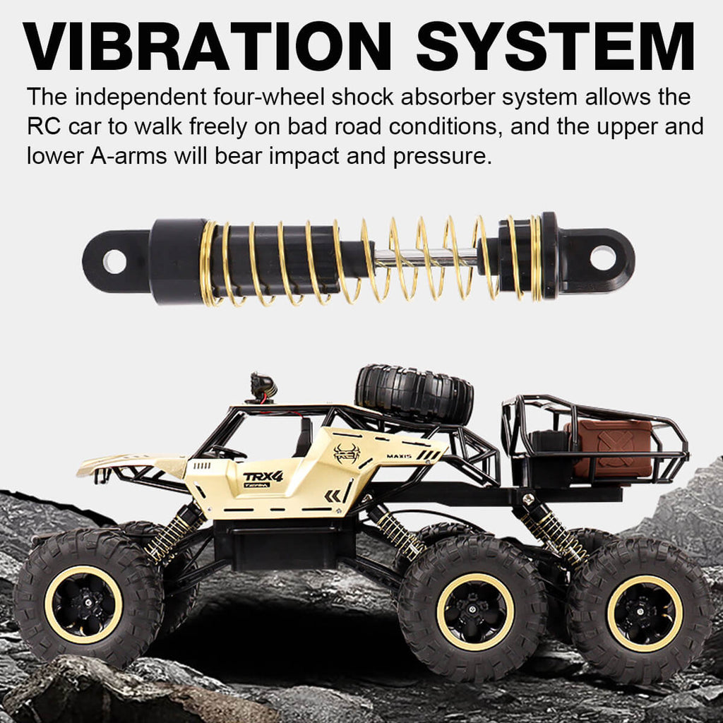 Terramax 6WD Uzaktan Kumandalı Canavar Kamyon LED Işıklarla, Off-Road Kullanımı İçin, Saatte 52 Km Hızında