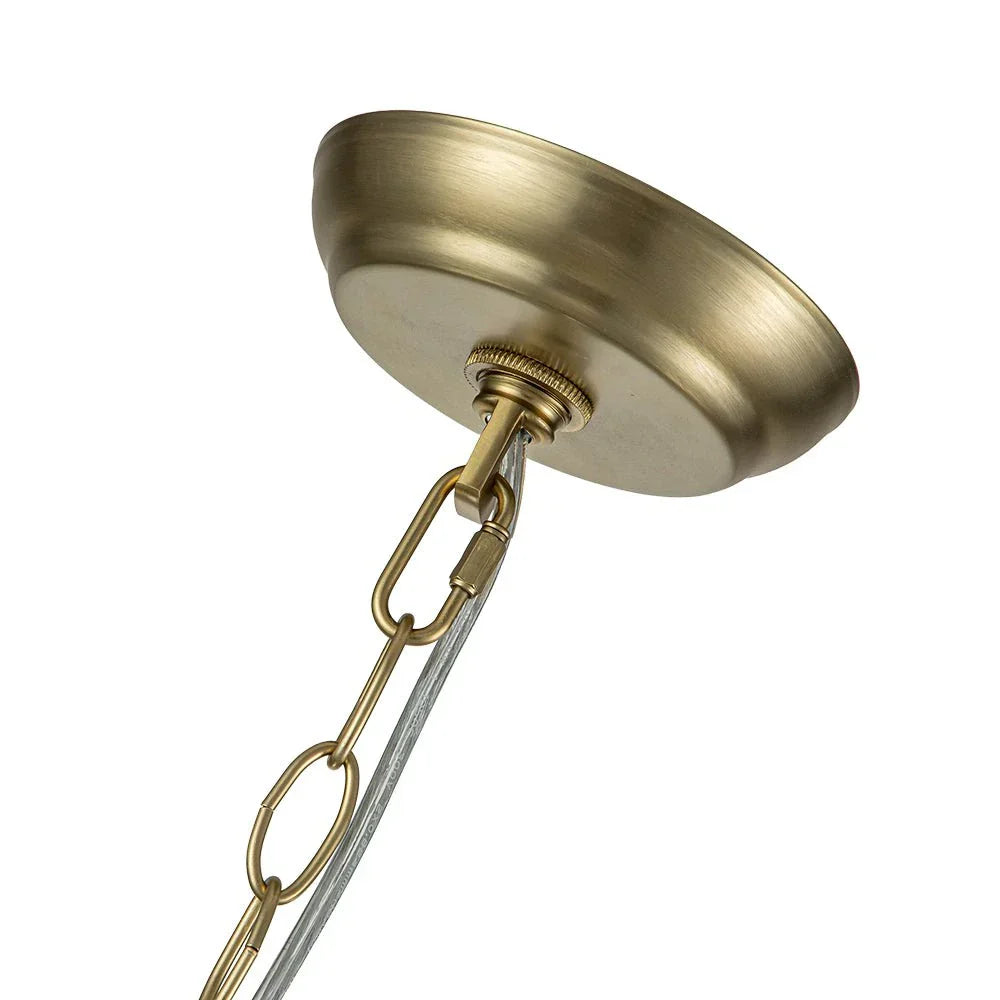 Lampadario a Bolle con Vetro Trasparente Elegante e Righe