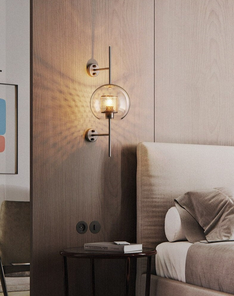 Alora Honeycomb Wall Sconce in Brass and Glass
