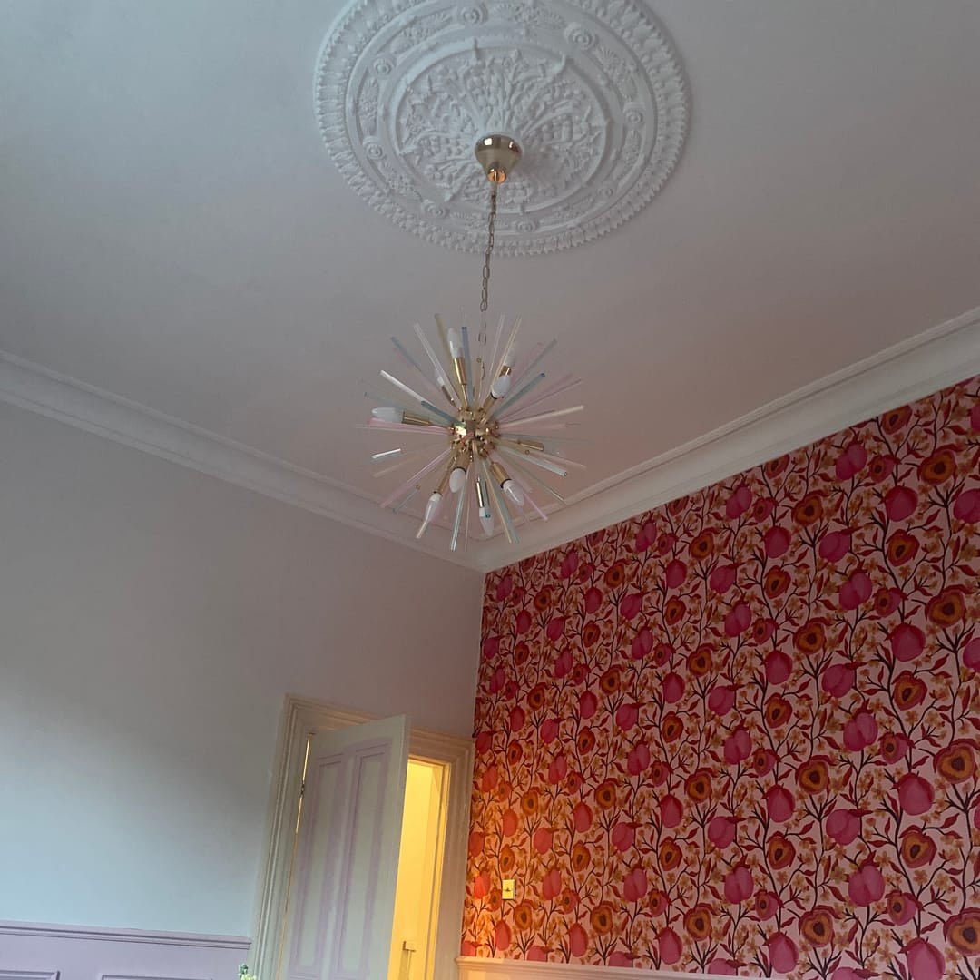 Sputnik Regenbogen Kronleuchter, 12-flammige Messingleuchte für Wohn- und Esszimmer, dimmbar