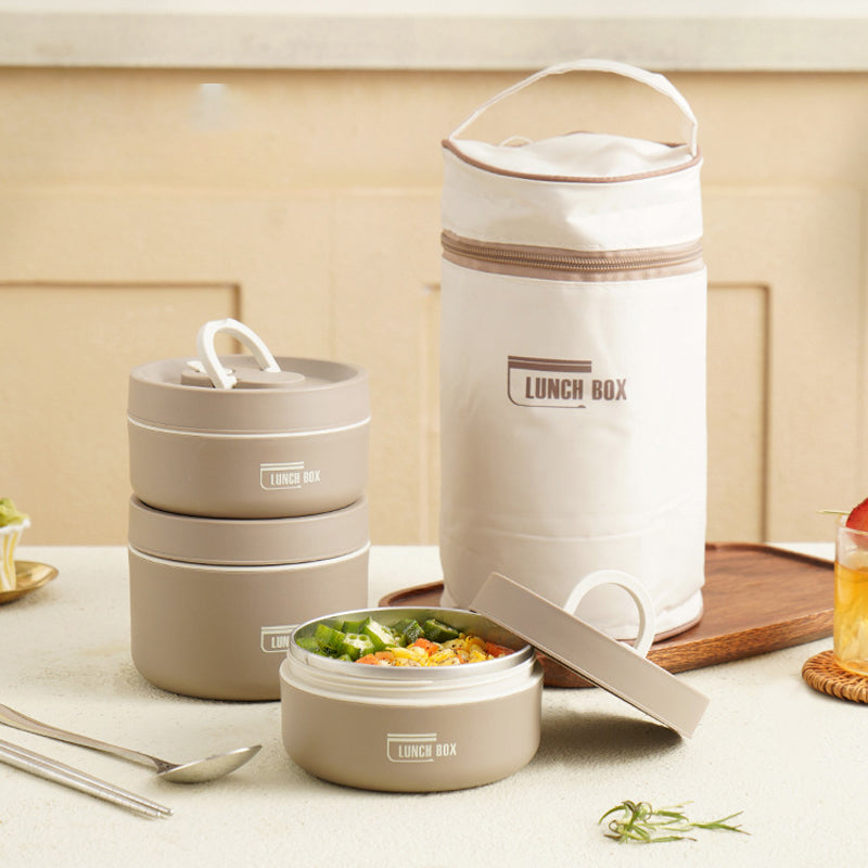 AuroraPack ThermoBox Multi-Layered Insulated Lunchbox With Carry Bag | Fervei