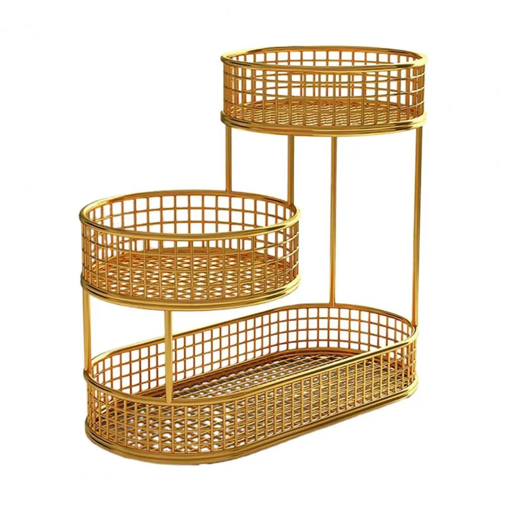 TIERSTACK Sleek Two Tier Kitchen Basket for Fruits and Snacks