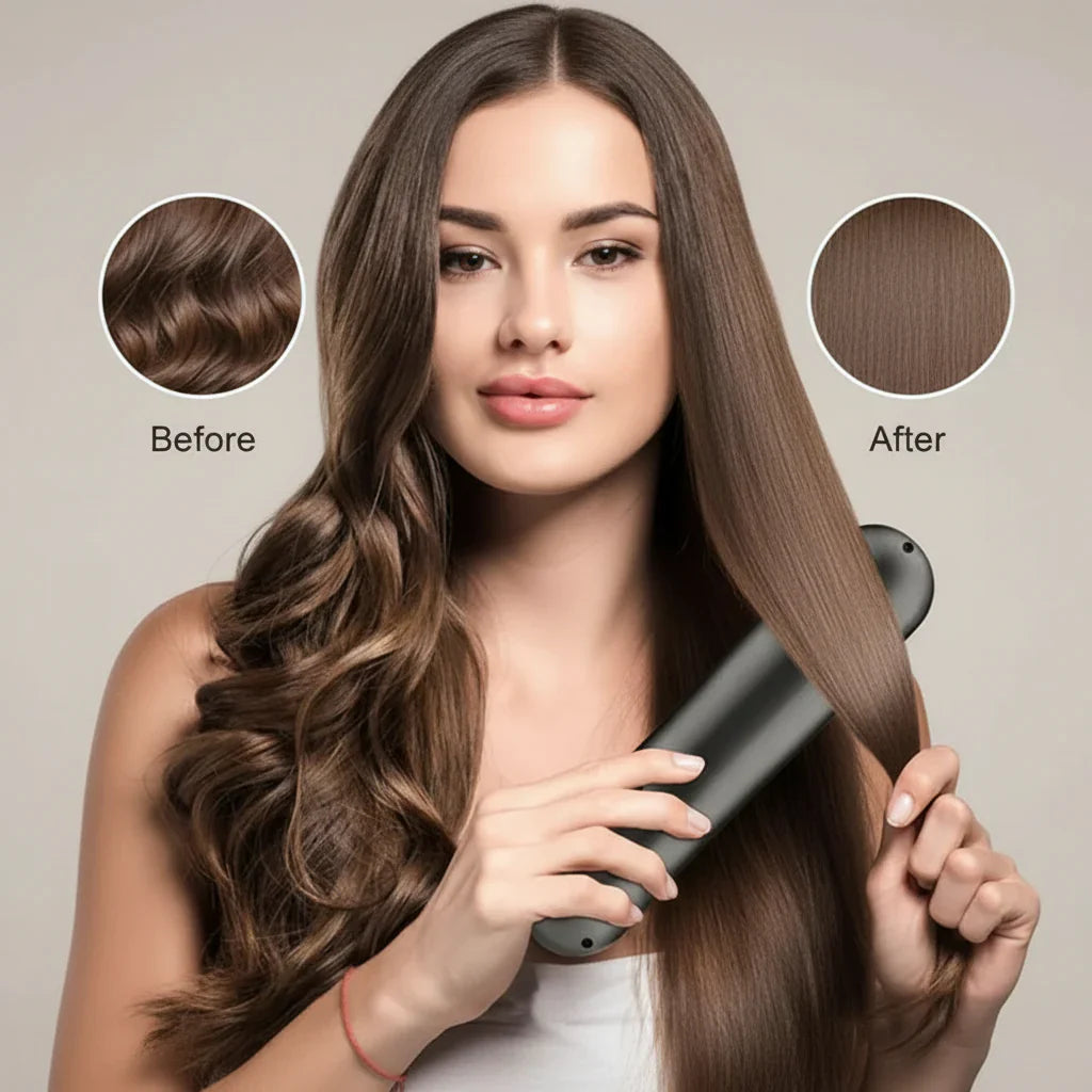 Tima Styler Cordless Straightening Brush For Sleek Frizz Control