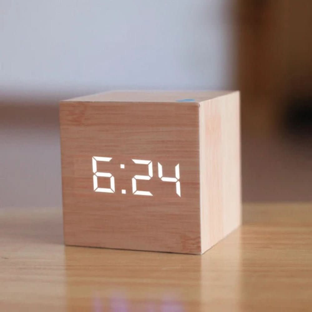 Zenicube LED Alarm Clock With Time Date And Temperature Display