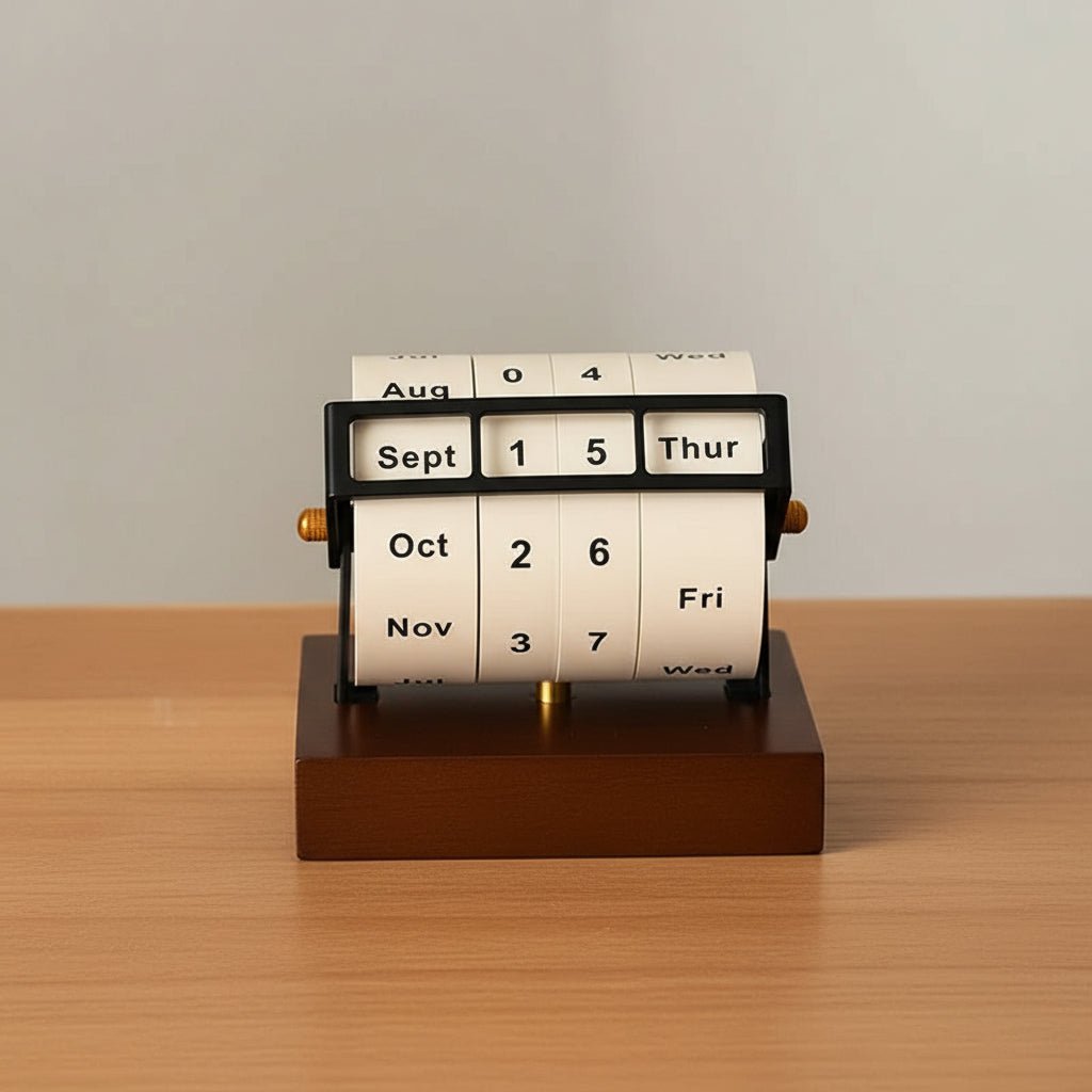 Timeturner Perpetual Dates Wooden Calendar With Rotating Blocks