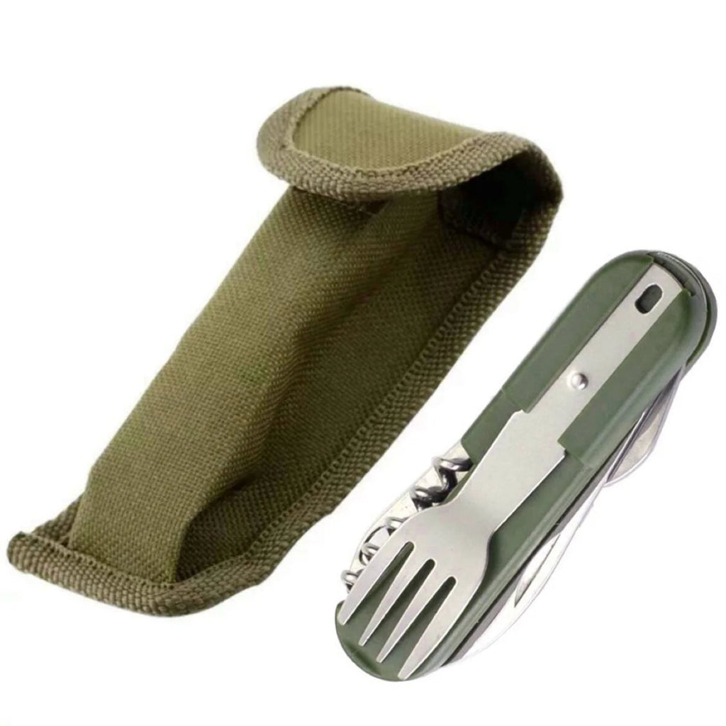 Trailfeast 7-Piece Stainless Utensil Set For Outdoors With Foldable Design