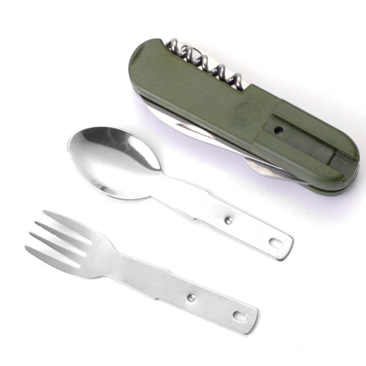 Trailfeast 7-Piece Stainless Utensil Set For Outdoors With Foldable Design
