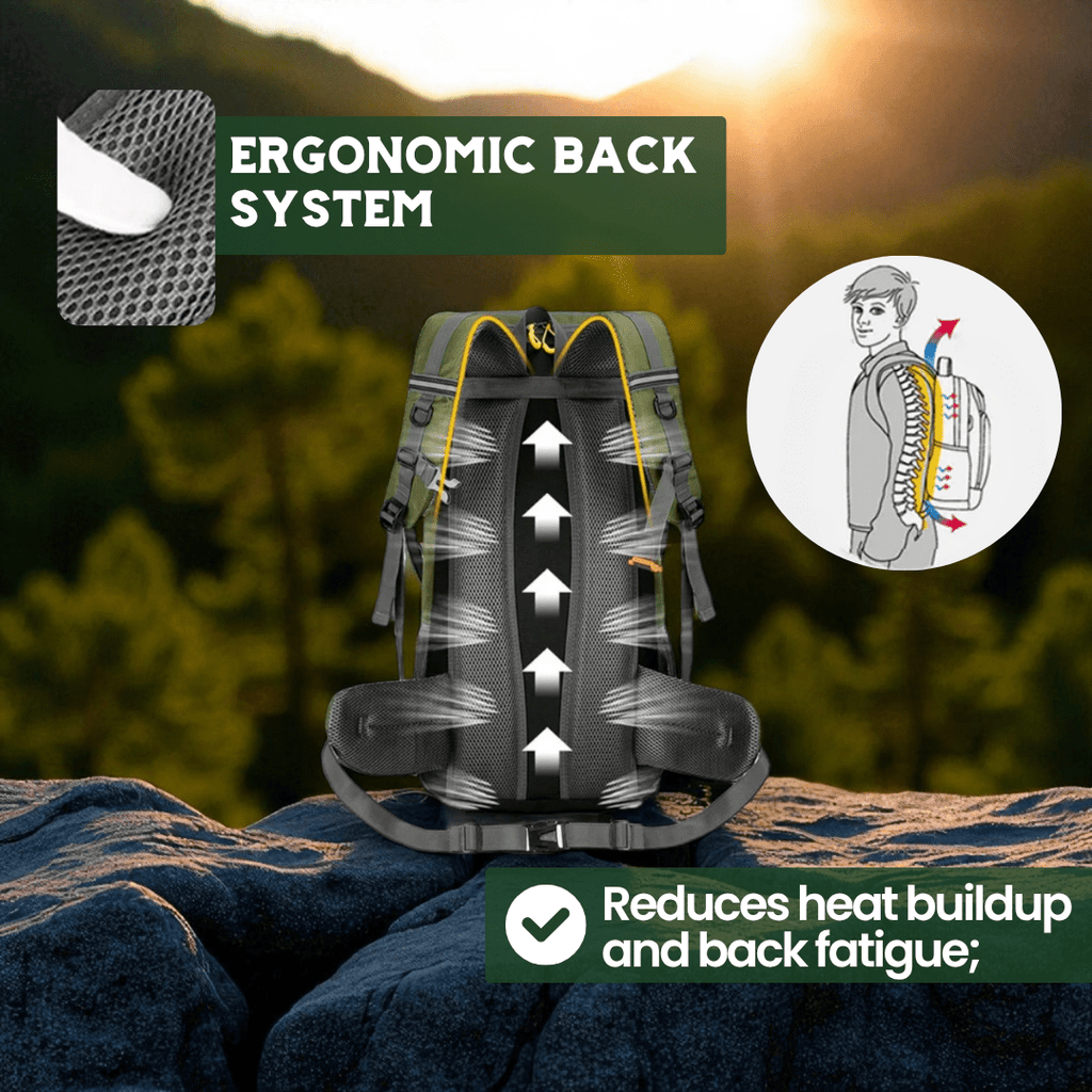 TrailPro 50L Trek Backpack With Airy Back Panel And Smart Storage
