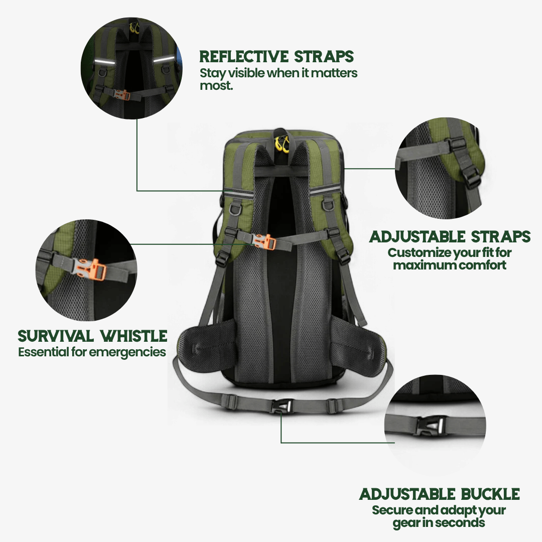 TrailPro 50L Trek Backpack With Airy Back Panel And Smart Storage