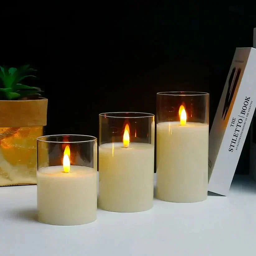 LumaNest Essentials Candles Cordless Set For Warm Safe Light