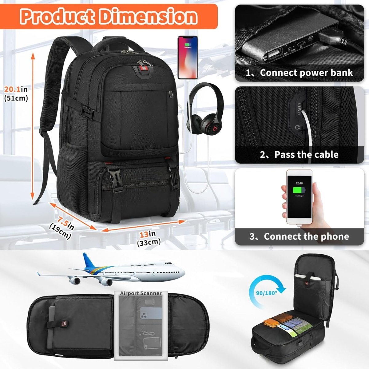 TRAVELNEST Laptop Pack With Insulated Food Compartment And USB Port