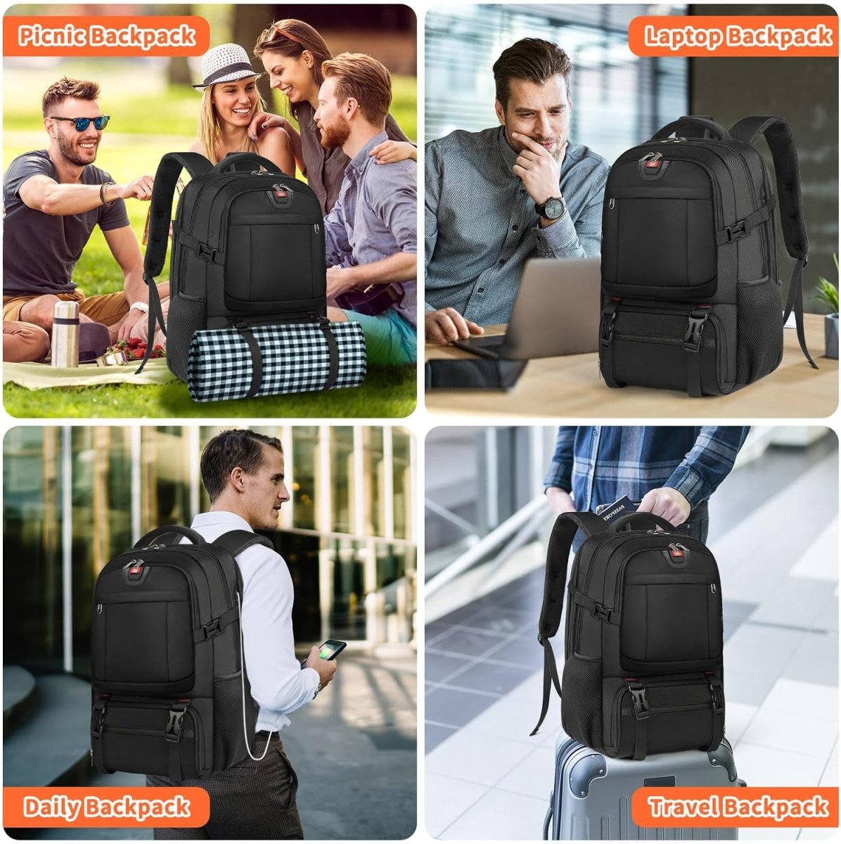 TRAVELNEST Laptop Pack With Insulated Food Compartment And USB Port