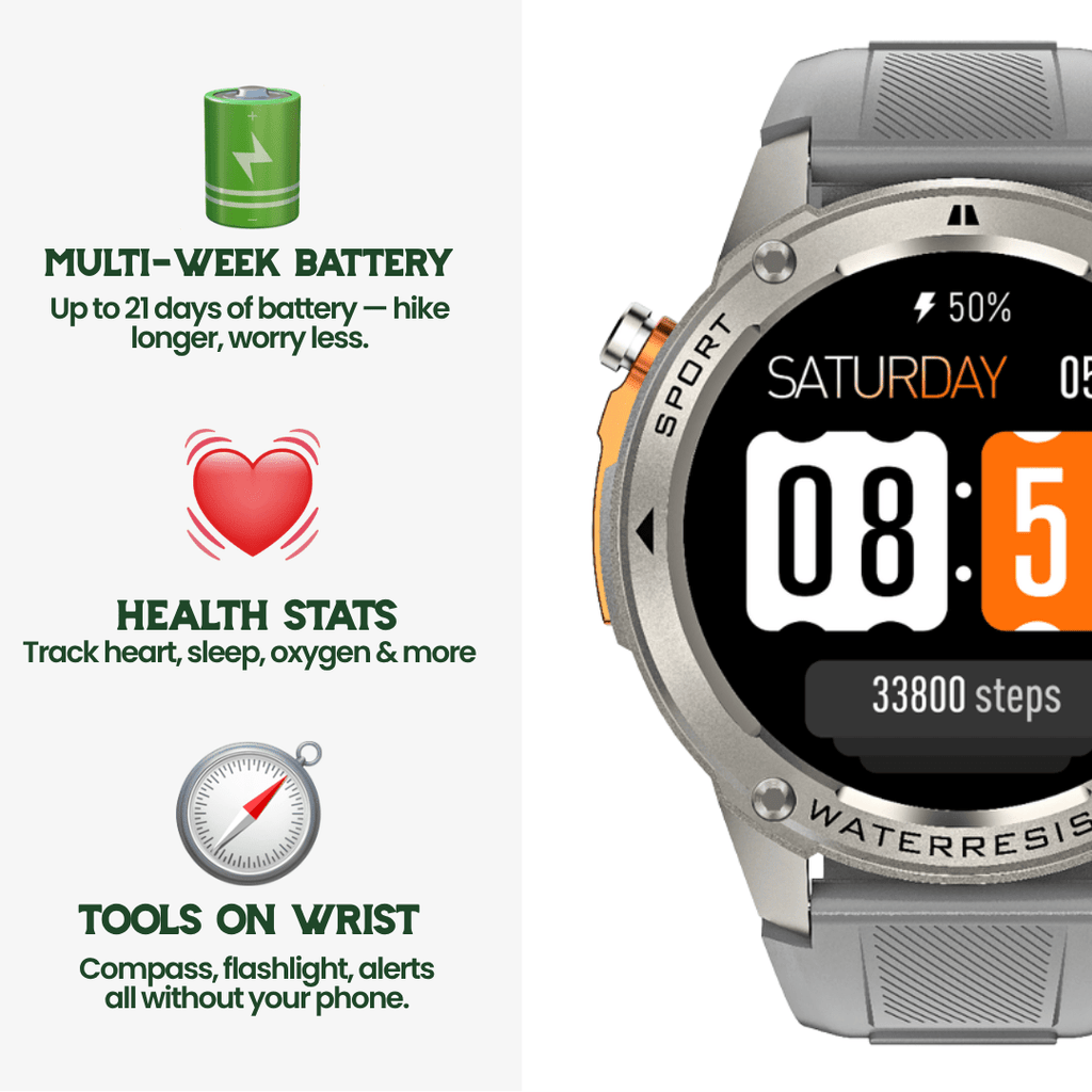 TrekSight X Tough GPS Smartwatch With Fitness Tracking