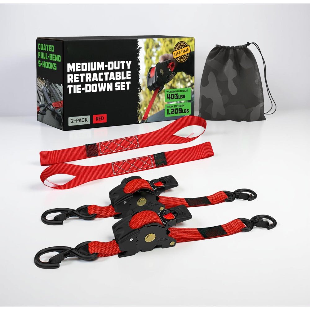 TRUCKBIND Retractable Ratchet Straps For Secure Cargo Transport