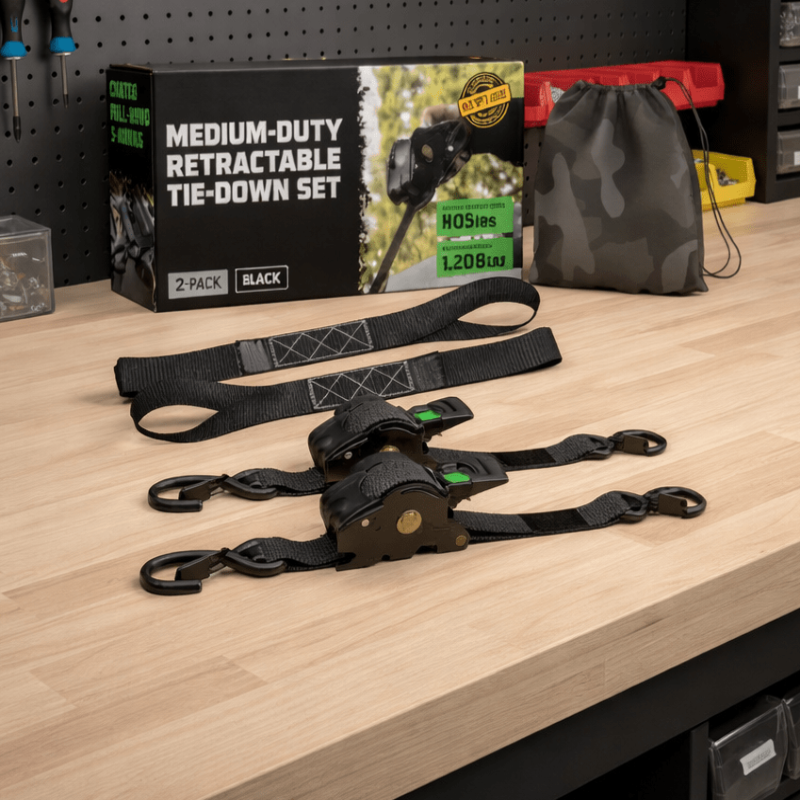 TRUCKBIND Retractable Ratchet Straps For Secure Cargo Transport