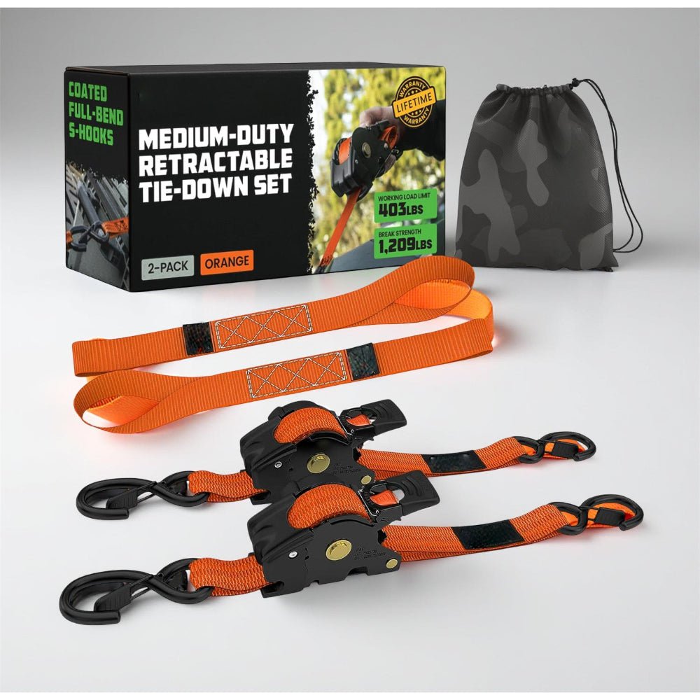 TRUCKBIND Retractable Ratchet Straps For Secure Cargo Transport