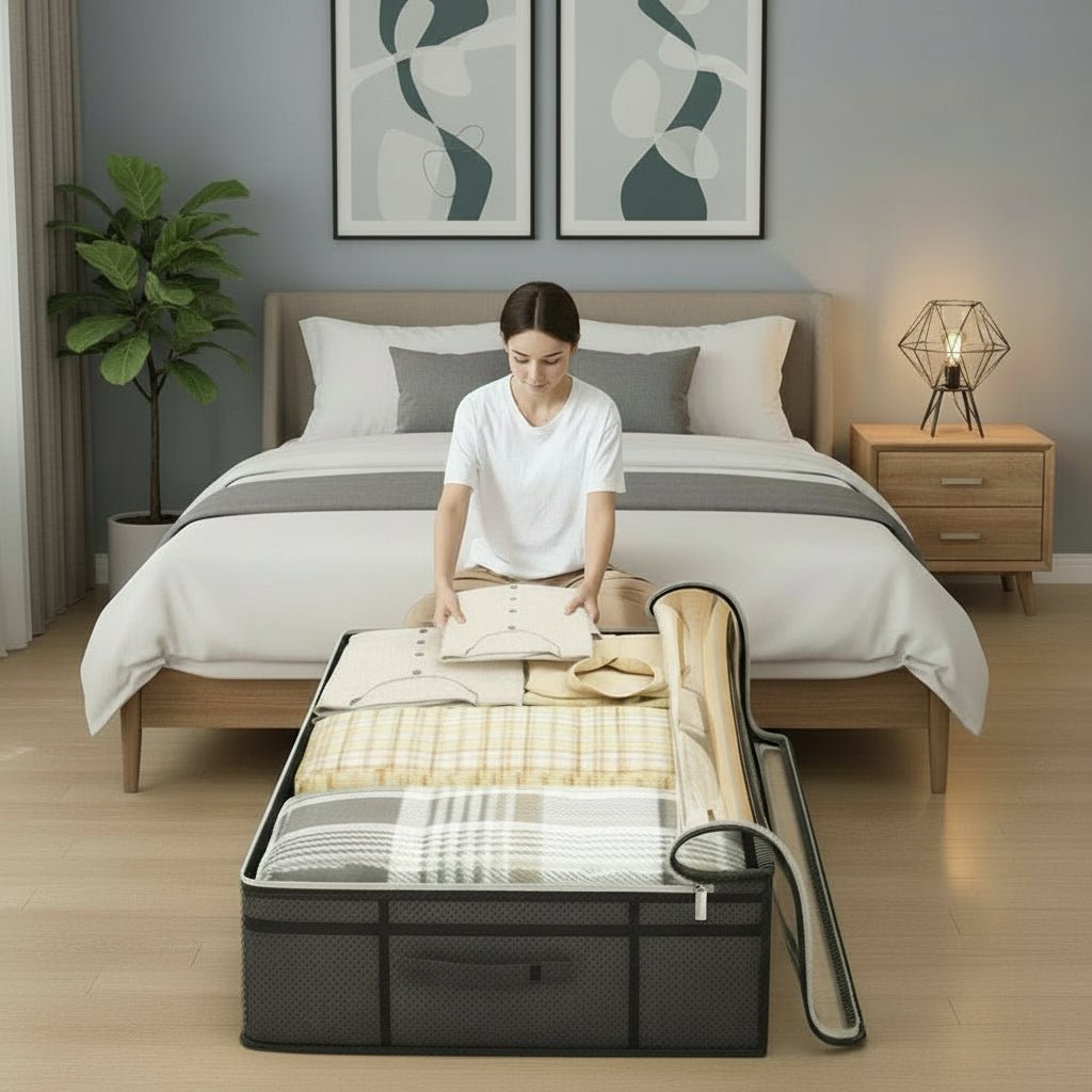 Tuckbox Spacious Foldaway Underbed Organizer For A Neat Bedroom
