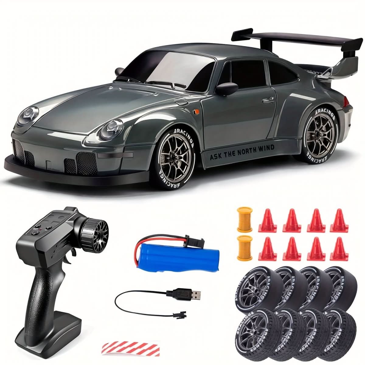 RACEREDGE 1:24 RC Drift Car 4WD Edycja z kołami LED