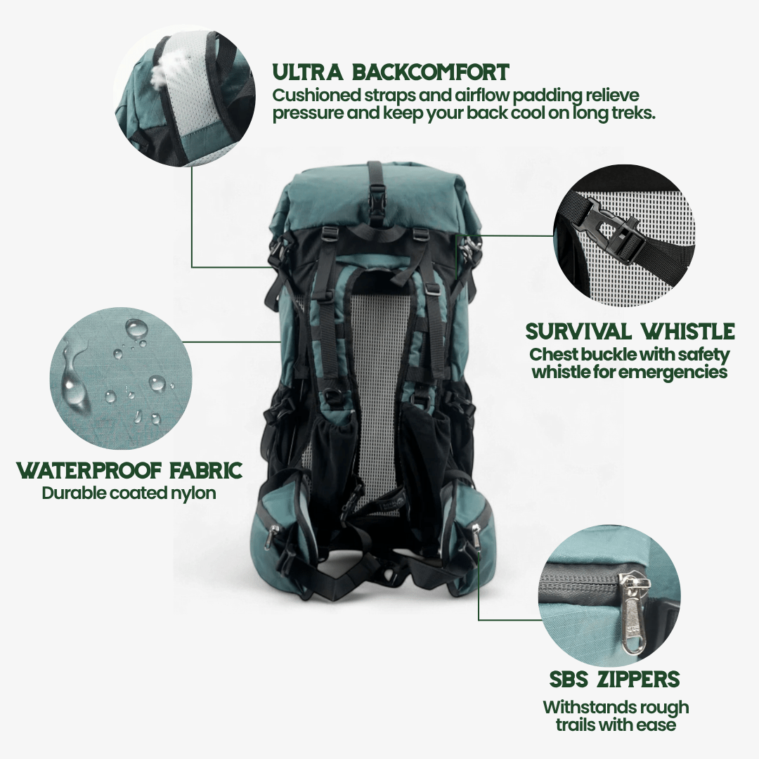 Ultrea 50L Ultralight Expandable Pack For Hiking And Outdoor Travel