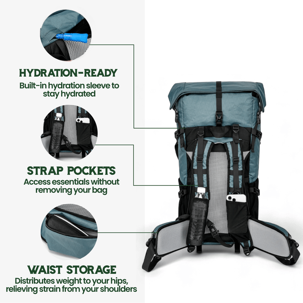 Ultrea 50L Ultralight Expandable Pack For Hiking And Outdoor Travel