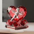 Valentia Rose Heart Cupid Ornament For Valentine's Gift