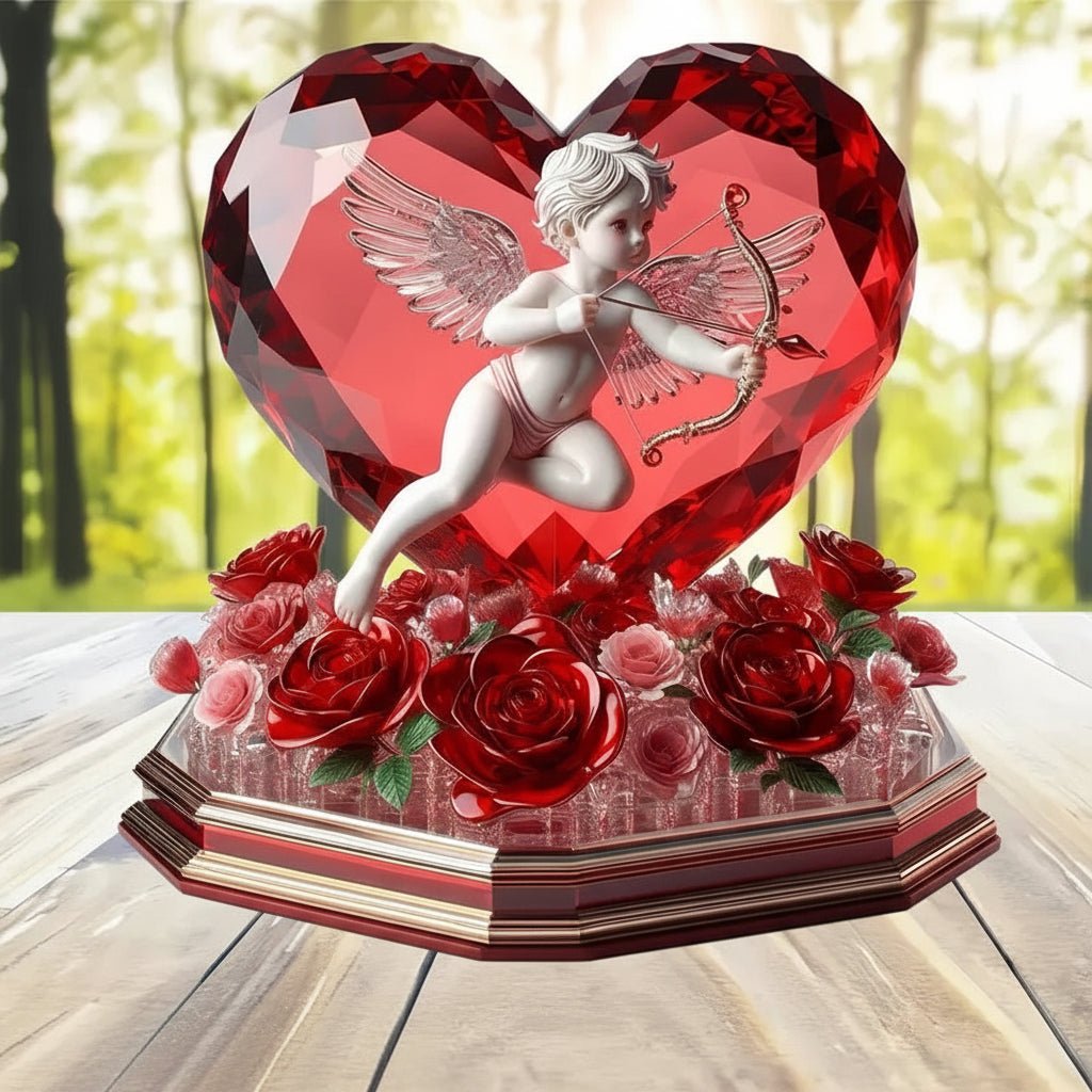 Valentia Rose Heart Cupid Ornament For Valentine's Gift