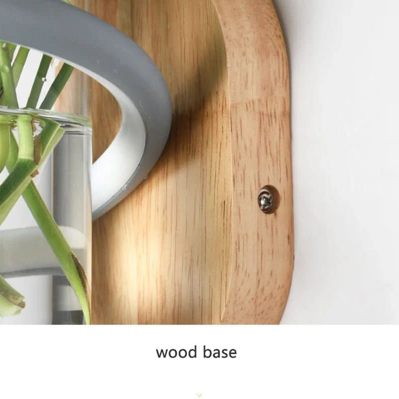 VASELUX Wooden Wall Lamp With Integrated LED And Vase Accent