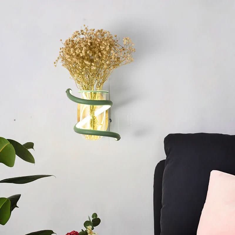 VASELUX Wooden Wall Lamp With Integrated LED And Vase Accent