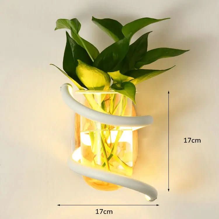 VASELUX Wooden Wall Lamp With Integrated LED And Vase Accent