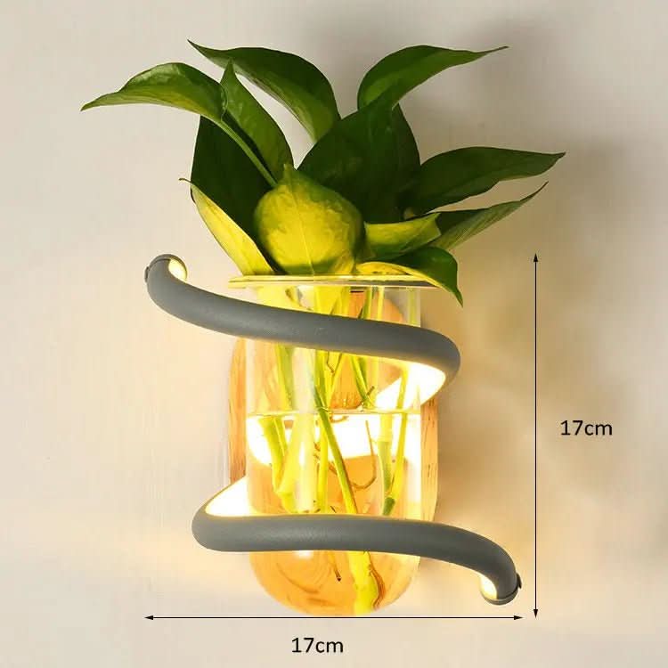 VASELUX Wooden Wall Lamp With Integrated LED And Vase Accent