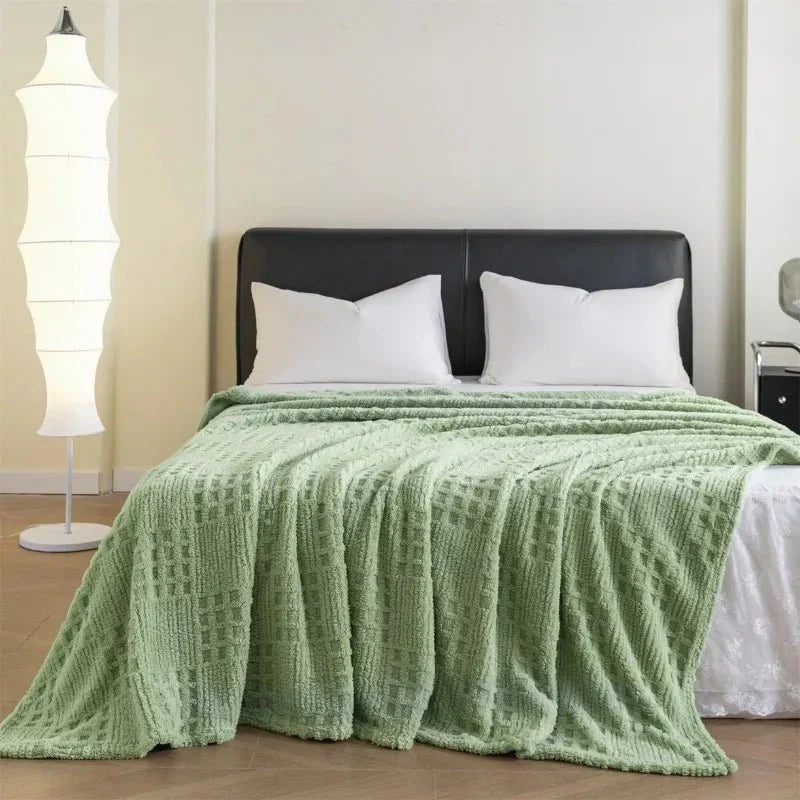 VELVETERRA Plush Velvet Blanket In Waffle Texture For Cozy Warmth