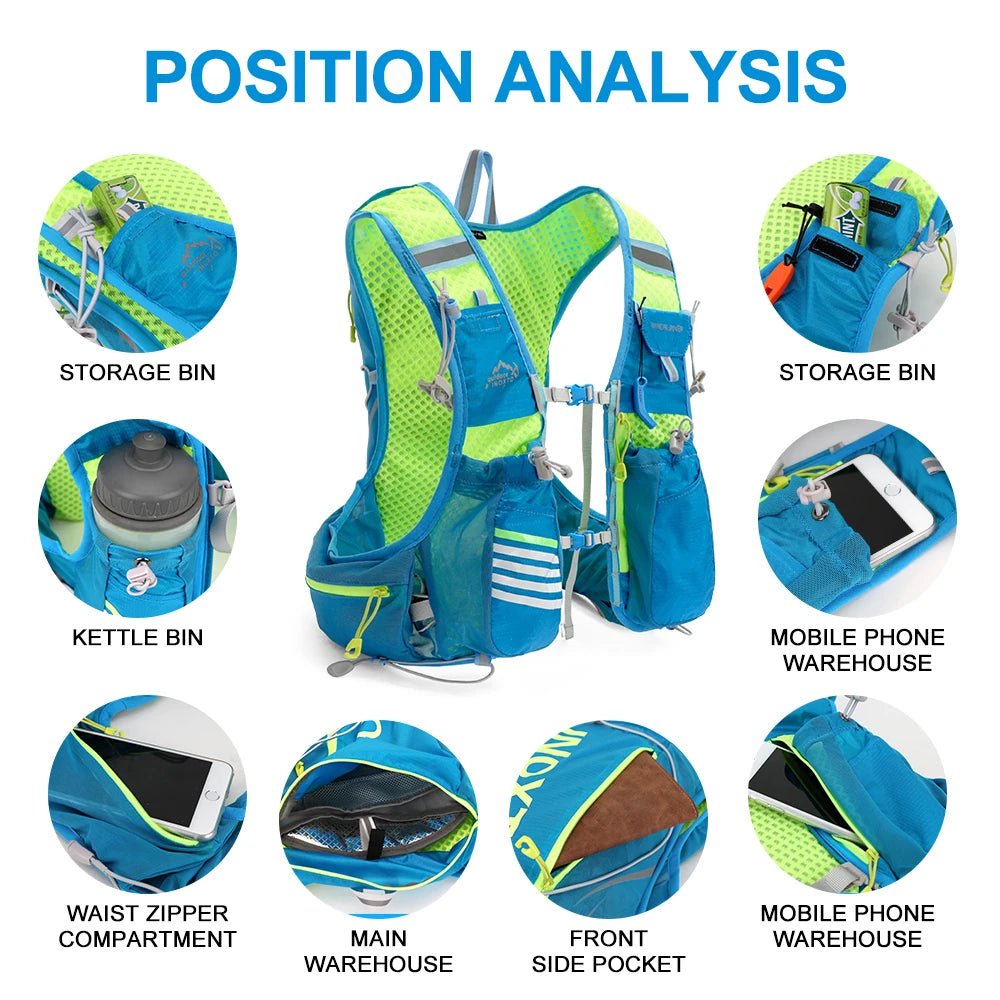 Ventpack 8L Hydration Pack For Running Or Cycling 1.5L Bladder