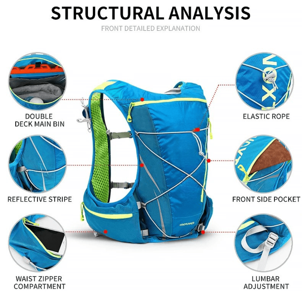 Ventpack 8L Hydration Pack For Running Or Cycling 1.5L Bladder