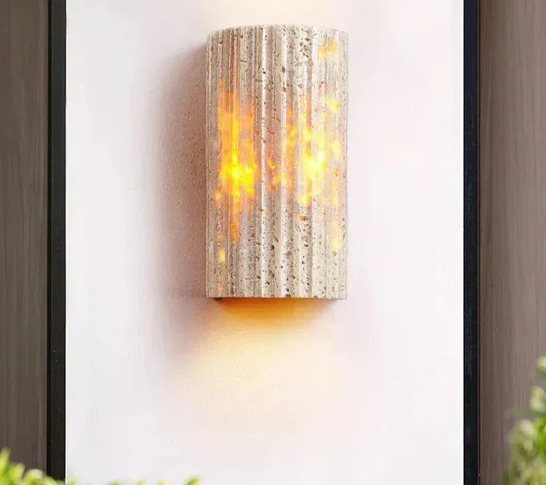 Aurora Natural Stone Wall Light With Warm Indoor Glow For Cozy Homes