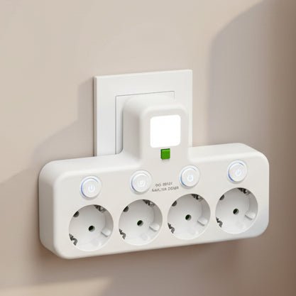 VOLTARA USB Charging Four-Outlet Extension With Safety Lock