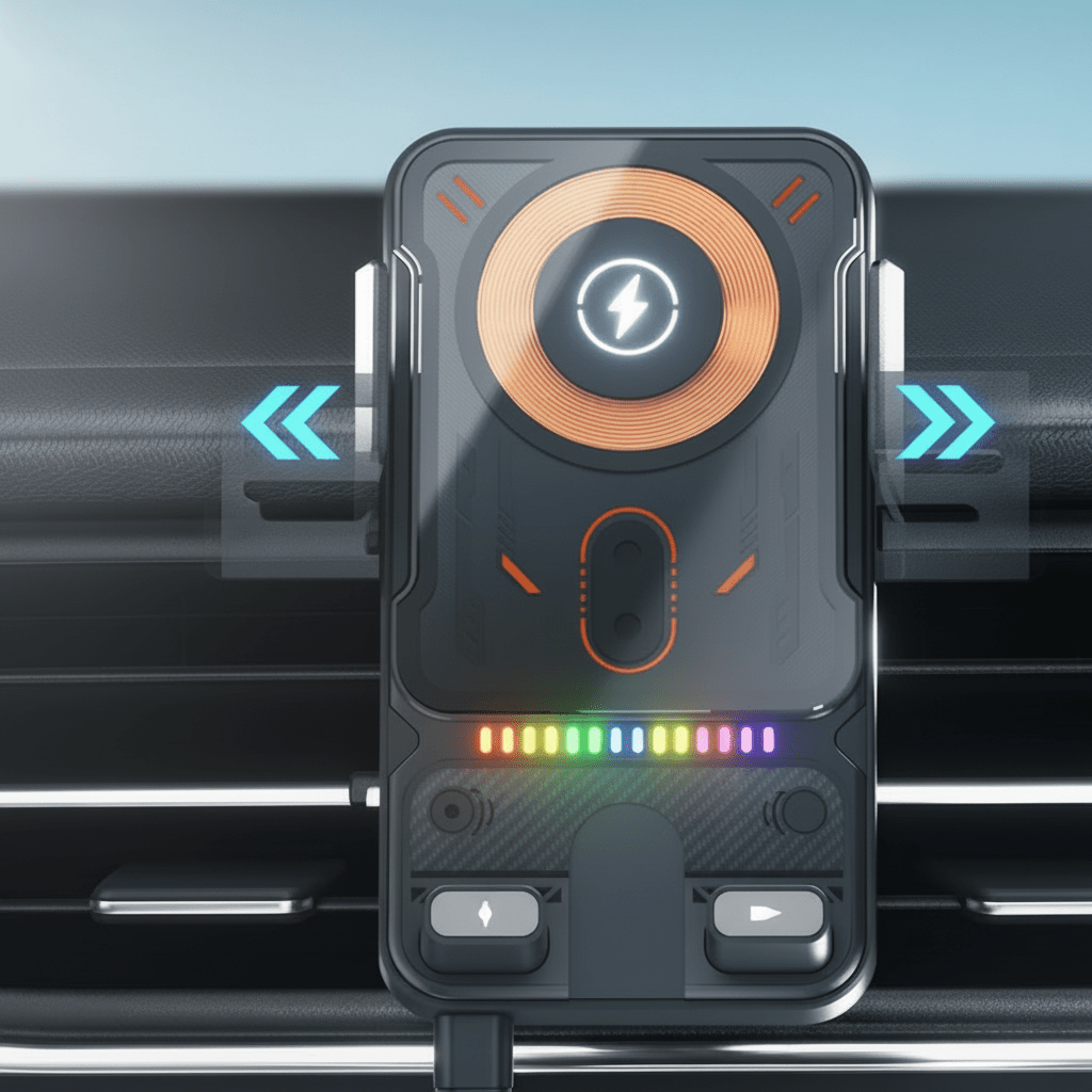 VoltDrive Auto-Rotate Car Mount With Wireless Charger