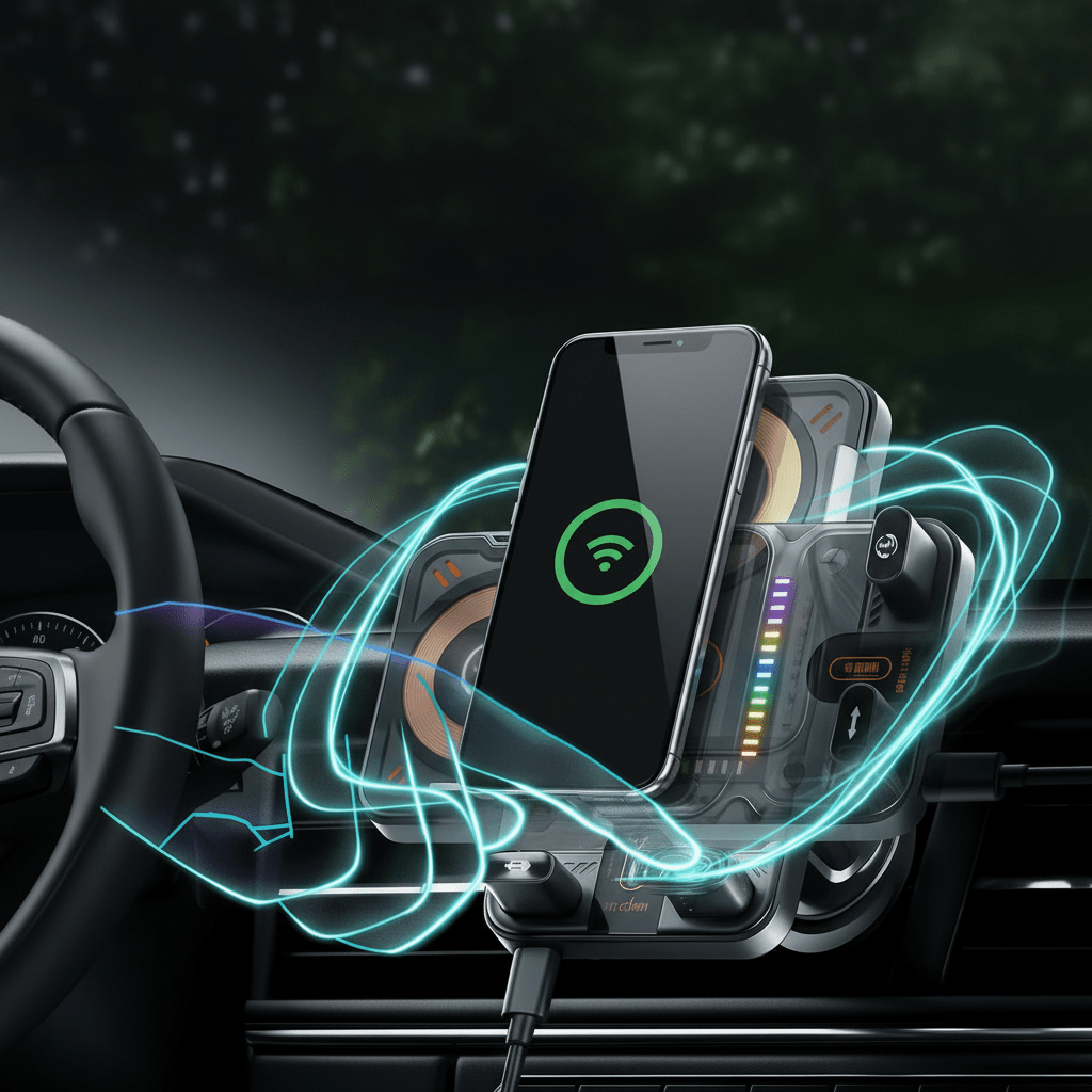 VoltDrive Auto-Rotate Car Mount With Wireless Charger