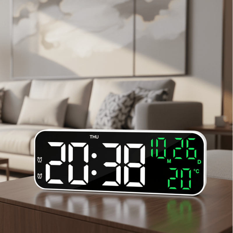 VOXSYNC Alarm Clock With LED Display And Temperature Readout And Voice Activation