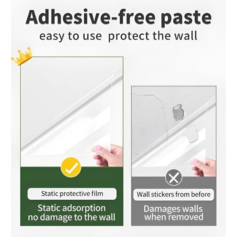 WallShield Transparent Wall Guard With Electrostatic Adhesion
