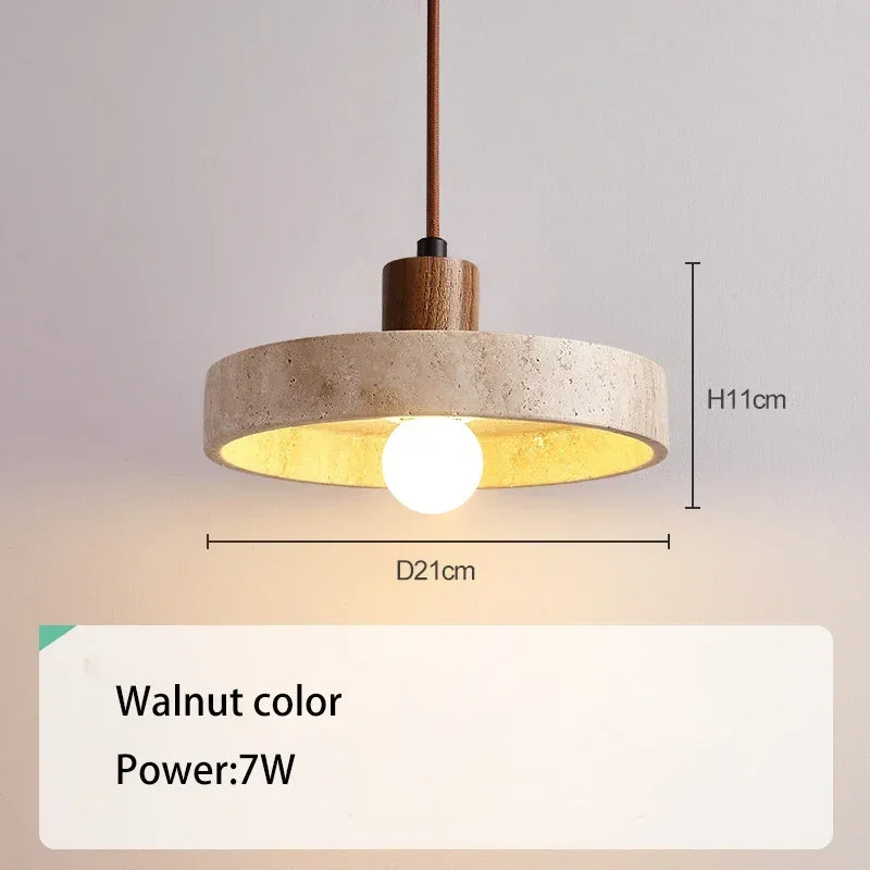 Marvelle | Lampa wisząca z naturalnego kamienia z żarówką LED E27
