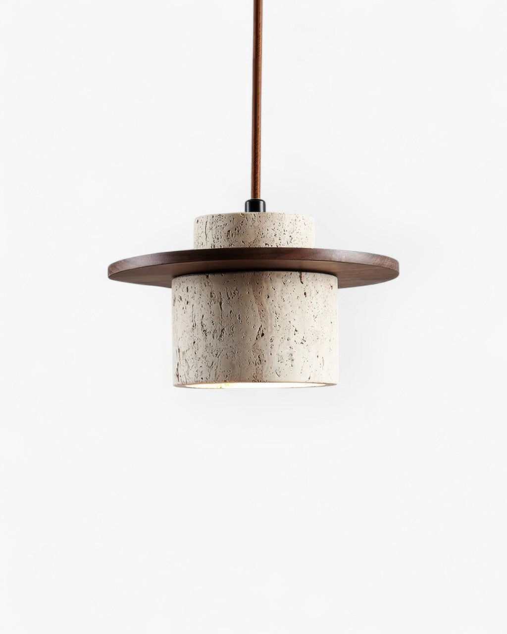 Závěsná lampa Coren z travertinového kamene s rustikálním světlem