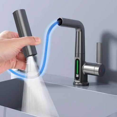 WaterMaster 360-Degree Swivel Kitchen Faucet With LED Temperature Display