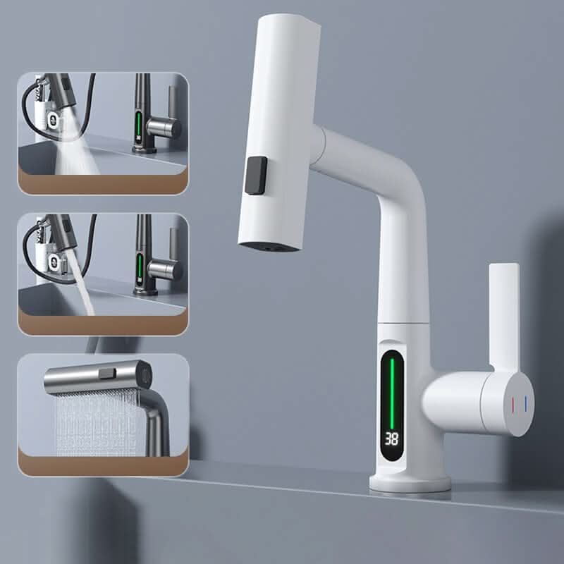 WaterMaster 360-Degree Swivel Kitchen Faucet With LED Temperature Display