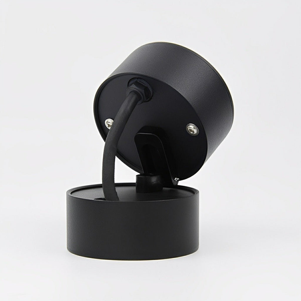 Aluminum Outdoor LED Wall Spotlight, Black, 360 Degree Rotatable, IP65, Surface Mounted