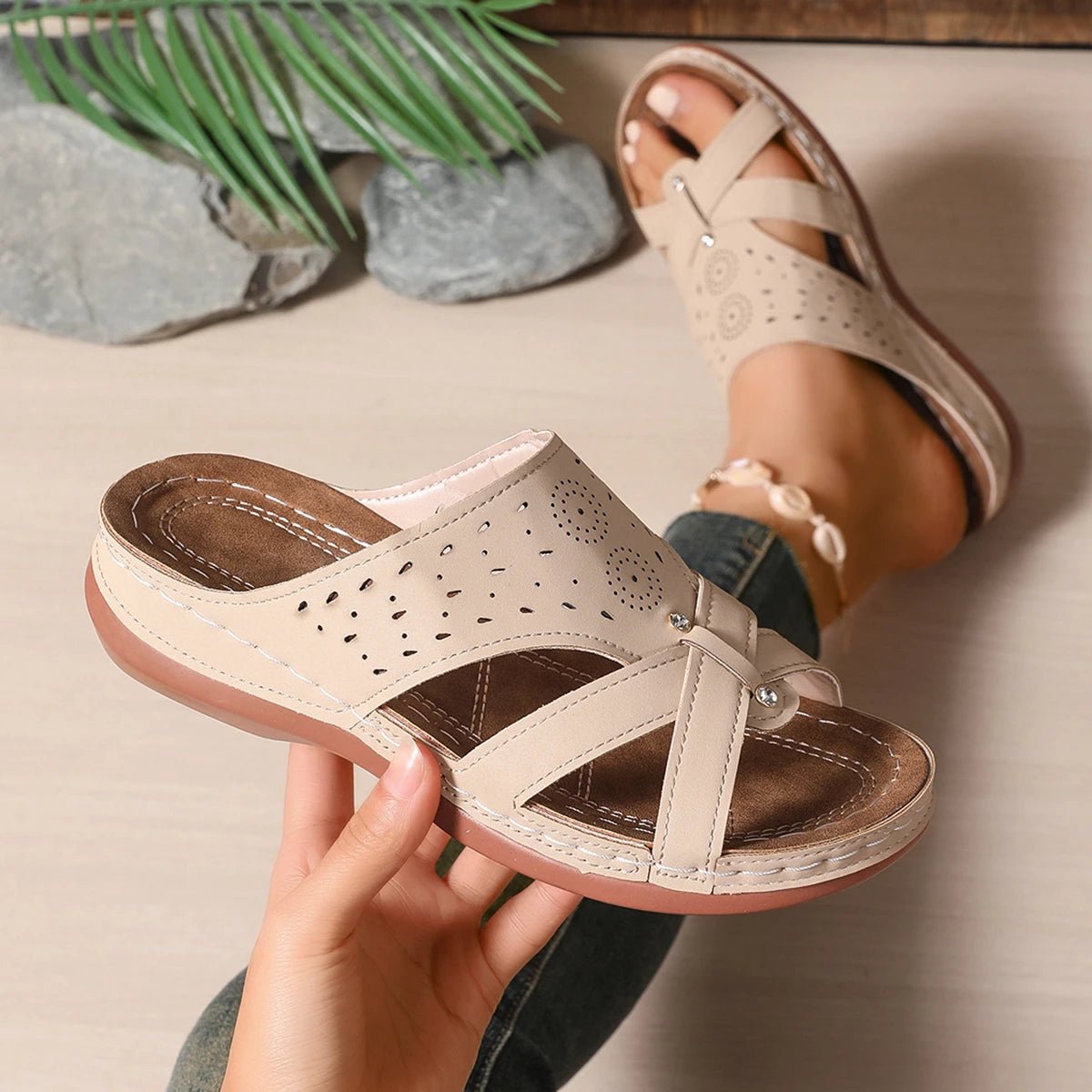 WEDGEVA Orthopedic Platform Wedge Sandals For All Day Comfort