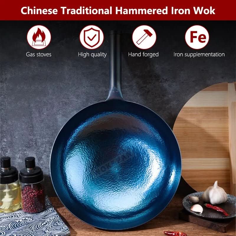 WokCraft Classic Iron Wok Uncoated Durable Cookware