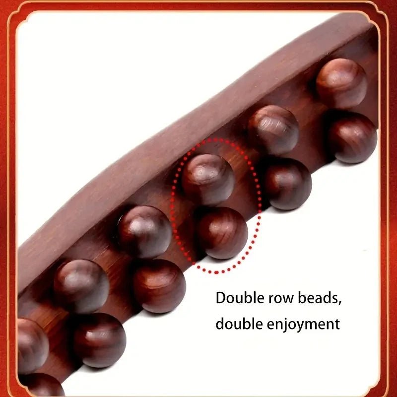 WOODFLEXOR Beaded Massage Stick For Relaxed Muscles And Flexibility