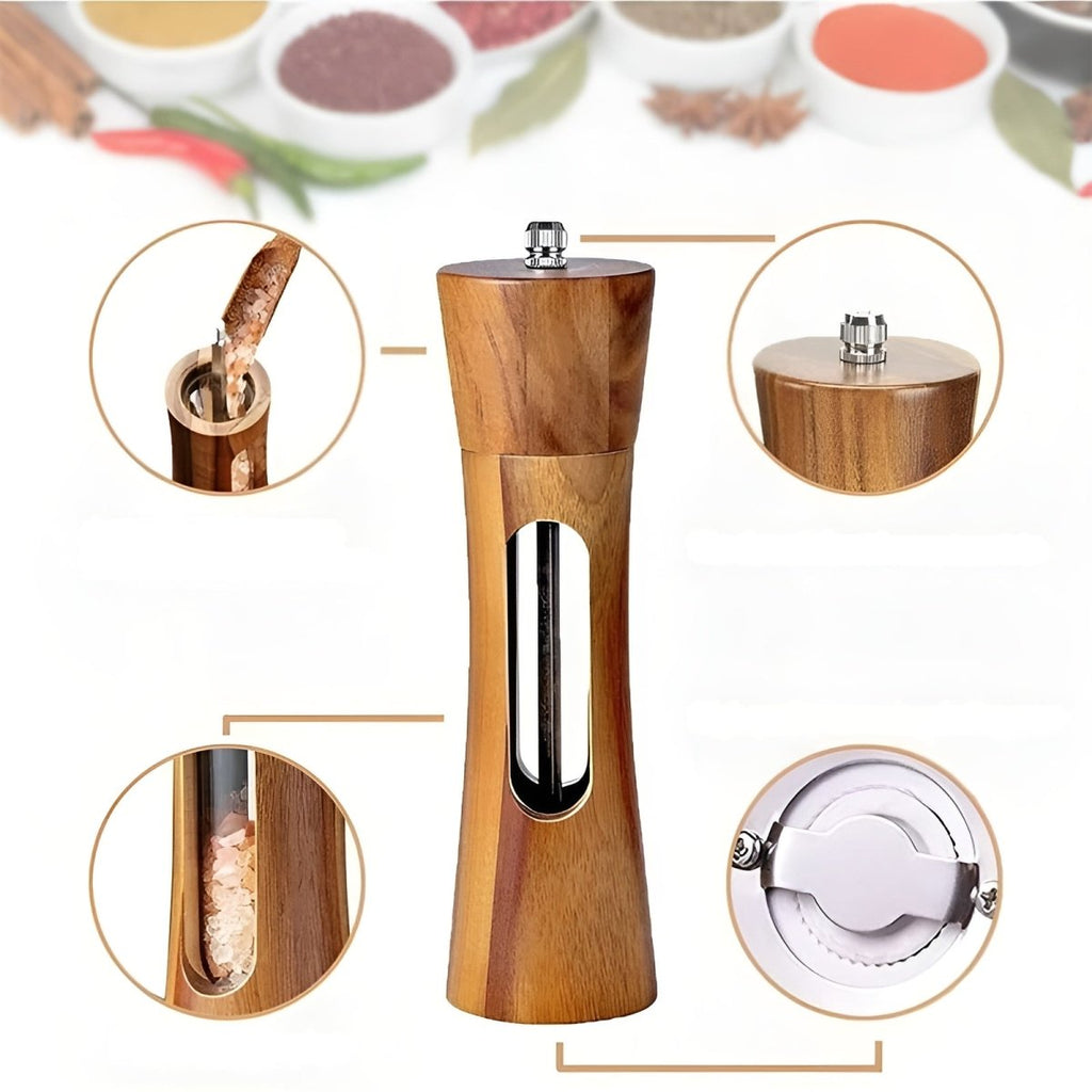 Woodgrind Adjustable Salt Mills Pepper Mills For Tabletop Use